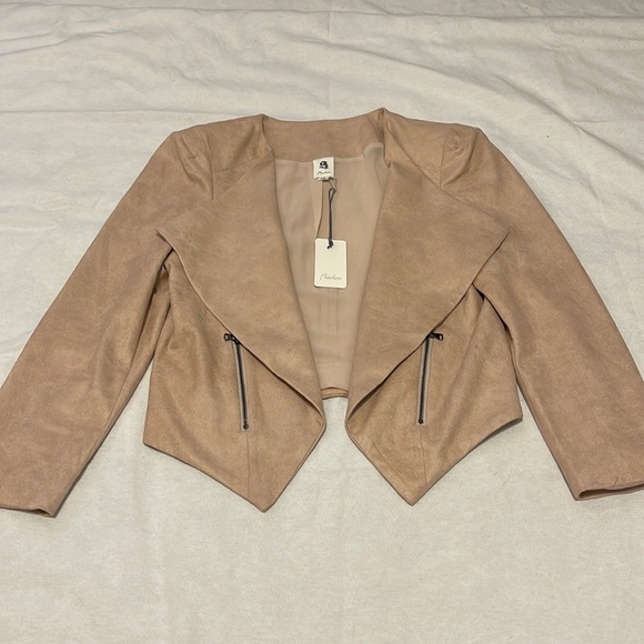 VICI Shimmery Velvet Blazer Ivory/Pink size small - Picture 2 of 5